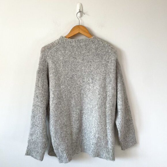 Zara Grey Soft Knit Crew Neck Sweater  Grey Sz Medium - Picture 6 of 9